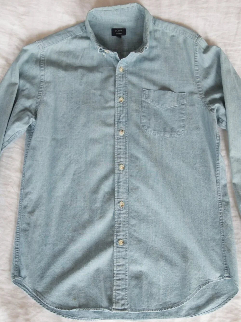 J.Crew Slim organic cotton chambray long-sleeve shirt S